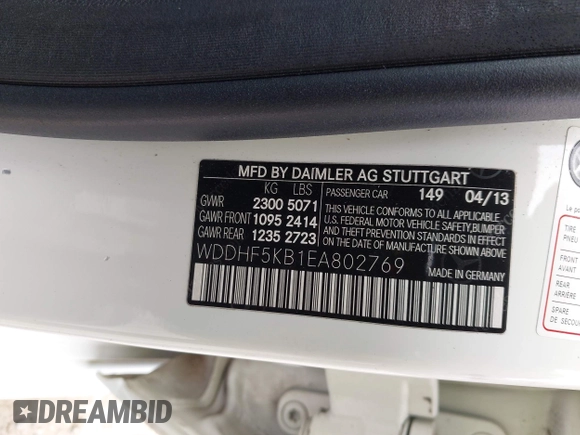 2014 Mercedes-Benz E 350 Sport with VIN WDDHF5KB1EA802769, listed as a IAAI auction lot 42426848 with 191,057 mi miles and . Bid and sale history available at DreamBid. Image 9.