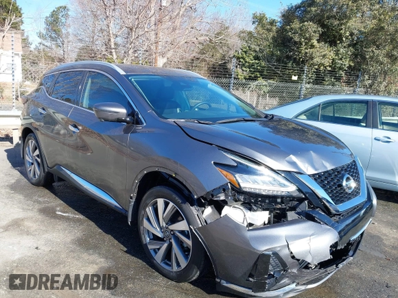 2021 Nissan Murano SL with VIN 5N1AZ2CS3MC117994, listed as a IAAI auction lot 41332184 with 20,600 mi miles and . Bid and sale history available at DreamBid. Image 1.