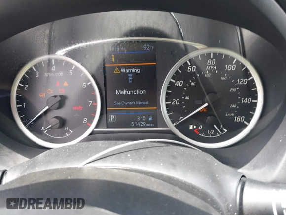 2019 Nissan Sentra SR with VIN 3N1AB7AP2KY236695, listed as a IAAI auction lot 42055631 with 51,429 mi miles. Bid and sale history available at carsss.com. Image 7.