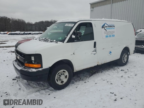 2008 Chevrolet Express Cargo Van with VIN 1GCGG25C181170897, listed as a Copart auction lot 87027134 with 200,590 mi miles and Salvage Title. Bid and sale history available at carsss.com. Image 1.