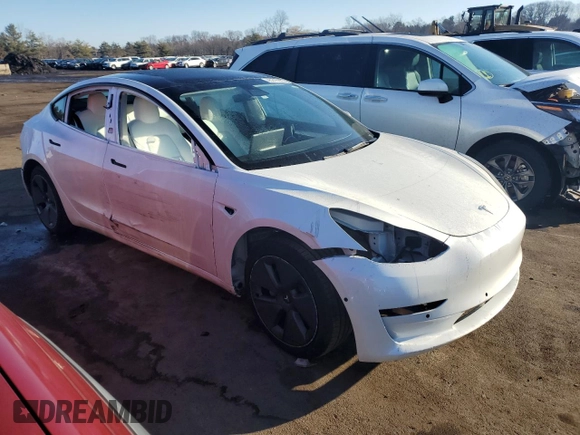2022 Tesla Model 3 Long Range with VIN 5YJ3E1EB1NF120607, listed as a Copart auction lot 46216825 with 22,850 mi miles and Non Repairable. Bid and sale history available at carsss.com. Image 4.