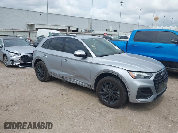 2021 Audi Q5 Premium Plus with VIN WA1BAAFY4M2065706, listed as a IAAI auction lot 42139445 with 39,646 mi miles and . Bid and sale history available at DreamBid. Image 1.