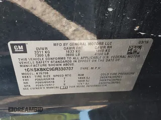 2016 Chevrolet Tahoe LT z VIN 1GNSKBKC9GR330707, wystawiony jako IAAI lot #41651940 z przebiegiem 176 536 mil mil oraz . Historia ofert i sprzedaży dostępna na DreamBid. Obrazek 9.