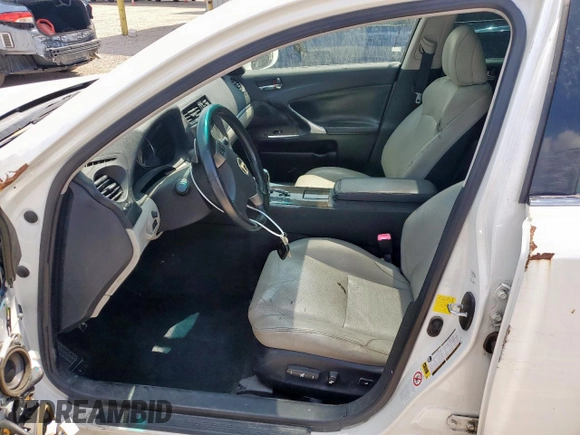 2011 Lexus IS 250 with VIN JTHBF5C23B2101475, listed as a Copart auction lot 57382285 with 161,801 mi miles and Salvage title. Bid and sale history available at DreamBid. Image 7.