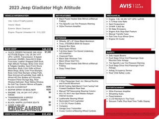2023 Jeep Gladiator High Altitude with VIN 1C6HJTFG8PL528455, listed as a Copart auction lot 47110935 with 22,568 mi miles and Non repairable. Bid and sale history available at DreamBid. Image 12.
