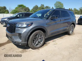 2025 Ford Explorer ST-Line with VIN 1FMUK8KH6SGB60726, listed as a Copart auction lot 55991785 with 1,041 mi miles and Salvage title. Bid and sale history available at DreamBid. Image 1.