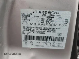 2008 Ford Escape XLT с VIN 1FMCU93128KE38301, выставлен на аукционе Copart как лот 59770315 с пробегом 194 619 миль миль и Списание • Salvage title. История ставок и продаж доступна на DreamBid. Изображение 12.