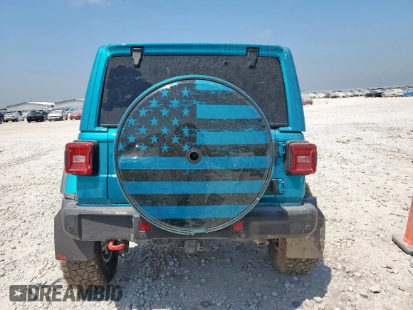 2024 Jeep Wrangler Rubicon X with VIN 1C4RJXFG1RW180410, listed as a Copart auction lot 58039785 with 3,381 mi miles and Salvage title. Bid and sale history available at DreamBid. Image 6.