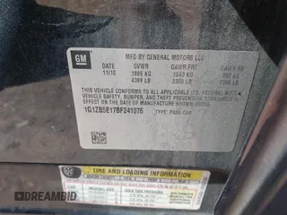 2011 Chevrolet Malibu 1LS with VIN 1G1ZB5E17BF241076, listed as a IAAI auction lot 41996747 with 305,362 mi miles and . Bid and sale history available at DreamBid. Image 9.