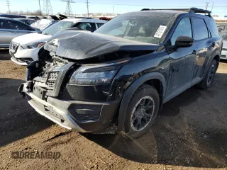 2024 Nissan Pathfinder Rock Creek z VIN 5N1DR3BDXRC280073, wystawiony jako Copart lot #42151375 z przebiegiem 1 074 mil mil oraz Szkoda całkowita • Salvage title. Historia ofert i sprzedaży dostępna na DreamBid. Obrazek 1.