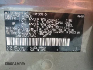 2010 Toyota RAV4 Ltd with VIN JTMDF4DV1A5030741, listed as a Copart auction lot 54937245 with 155,217 mi miles and Clean Title. Bid and sale history available at carsss.com. Image 13.