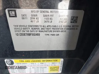 2011 Chevrolet Malibu LTZ with VIN 1G1ZE5E78BF392469, listed as a IAAI auction lot 41681817 with 204,032 mi miles and . Bid and sale history available at DreamBid. Image 9.