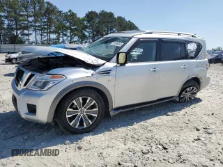 2019 Nissan Armada SL z VIN JN8AY2ND4K9087456, wystawiony jako Copart lot #53859545 z przebiegiem Nie podano mil oraz Szkoda całkowita • Salvage title. Historia ofert i sprzedaży dostępna na DreamBid. Obrazek 1.