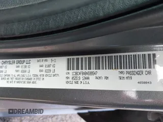 2011 Chrysler 200 LX with VIN 1C3BC4FBXBN599547, listed as a IAAI auction lot 41813043 with 1 mi miles. Bid and sale history available at carsss.com. Image 9.