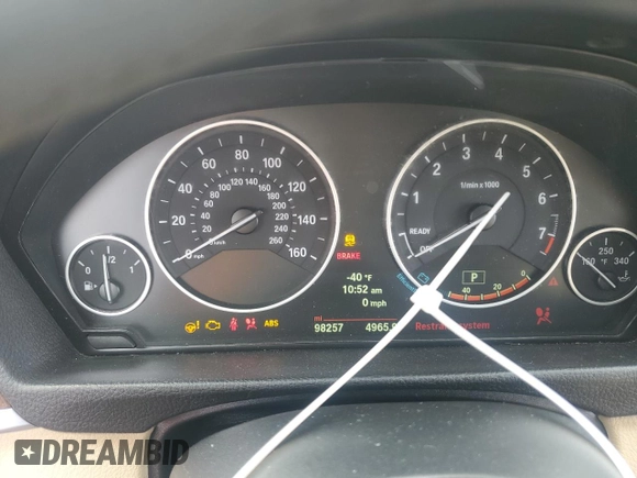 2014 BMW 3 Series 328i xDrive with VIN WBA3B5C51EP540626, listed as a Copart auction lot 50783245 with 98,257 mi miles and Salvage Title. Bid and sale history available at DreamBid. Image 9.