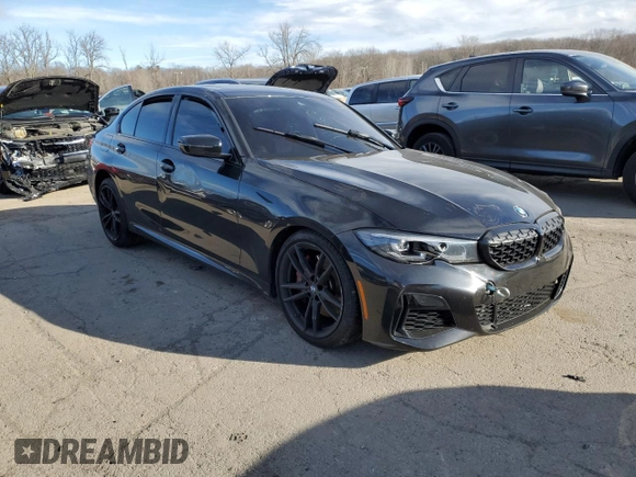 2022 BMW 3 Series M340i xDrive with VIN 3MW5U9J02N8C24006, listed as a Copart auction lot 87841145 with 0 mi miles and Salvage Title. Bid and sale history available at carsss.com. Image 4.