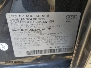 2018 Audi A4 allroad Premium Plus with VIN WA18NAF44JA169044, listed as a Copart auction lot 67463483 with 38,192 mi miles. Bid and sale history available at carsss.com. Image 12.