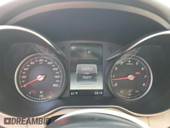 2017 Mercedes-Benz C 300 with VIN 55SWF4KB2HU215695, listed as a Copart auction lot 51107705 with 75,377 mi miles and Salvage Title. Bid and sale history available at carsss.com. Image 9.