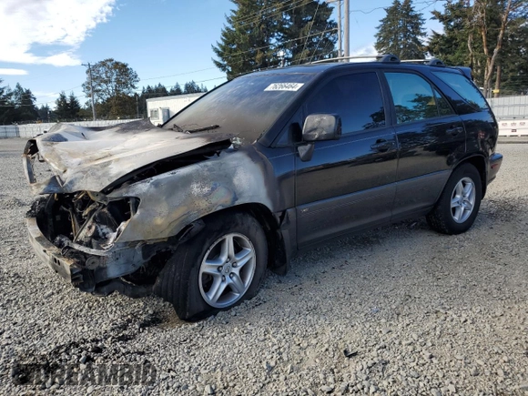 2001 Lexus RX 300 with VIN JTJHF10U510202888, listed as a Copart auction lot 76266464 with 0 mi miles and Salvage Title. Bid and sale history available at carsss.com. Image 1.