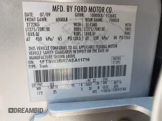 2010 Ford F-350 with VIN 1FTSW3BR7AEA11716, listed as a IAAI auction lot 42029284 with 142,586 mi miles and . Bid and sale history available at DreamBid. Image 9.
