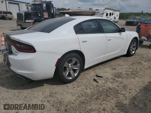 2015 Dodge Charger SXT with VIN 2C3CDXHGXFH865725, listed as a Copart auction lot 54217975 with 147,494 mi miles and Salvage Title. Bid and sale history available at DreamBid. Image 3.