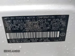 2014 Lexus IS 250 с VIN JTHBF1D21E5020727, выставлен на аукционе IAAI как лот 42264652 с пробегом 232 513 миль миль и . История ставок и продаж доступна на DreamBid. Изображение 9.