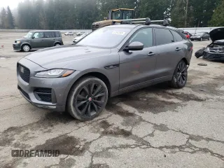2019 Jaguar F-Pace 30t R-Sport with VIN SADCL2GX7KA352187, listed as a Copart auction lot 87842805 with 59,995 mi miles and Salvage title. Bid and sale history available at DreamBid. Image 1.