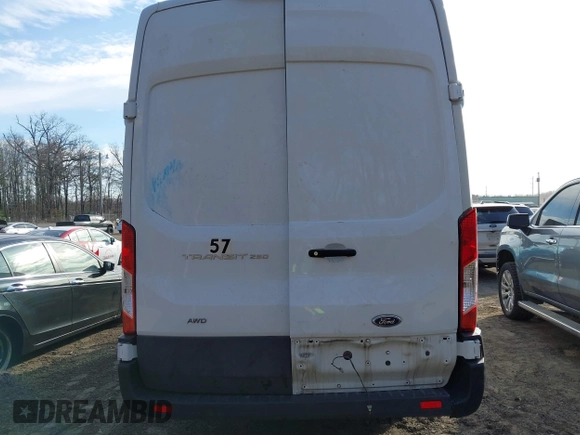 2023 Ford Transit Cargo with VIN 1FTBR3U88PKB01785, listed as a IAAI auction lot 41681093 with 47,672 mi miles and . Bid and sale history available at DreamBid. Image 16.