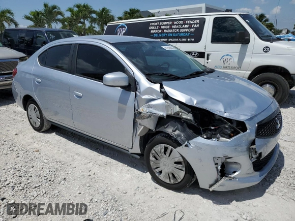 2020 Mitsubishi Mirage ES z VIN ML32F3FJ5LHF11336, wystawiony jako Copart lot #57326845 z przebiegiem 64 411 mil mil oraz Szkoda całkowita • Salvage title. Historia ofert i sprzedaży dostępna na DreamBid. Obrazek 4.