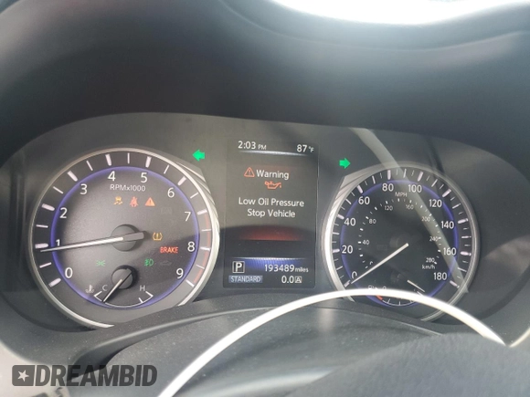 2017 Infiniti Q60 Premium z VIN JN1EV7EK1HM363876, wystawiony jako Copart lot #56001155 z przebiegiem 193 489 mil mil oraz Szkoda całkowita • Salvage title. Historia ofert i sprzedaży dostępna na DreamBid. Obrazek 9.