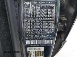 2007 Land Rover Range Rover HSE z VIN SALME15417A243558, wystawiony jako IAAI lot #42074890 z przebiegiem 122 176 mil mil oraz . Historia ofert i sprzedaży dostępna na DreamBid. Obrazek 9.