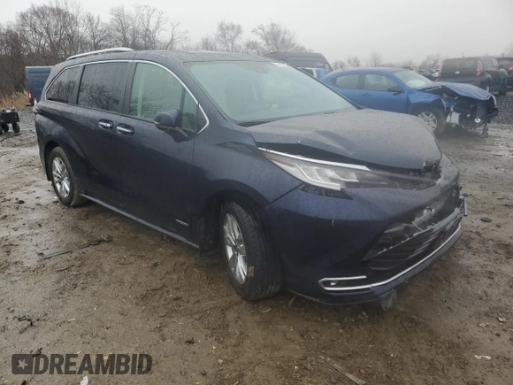 2021 Toyota Sienna Limited with VIN 5TDZRKEC9MS021251, listed as a Copart auction lot 85476524 with 133,263 mi miles and Salvage Title. Bid and sale history available at carsss.com. Image 4.