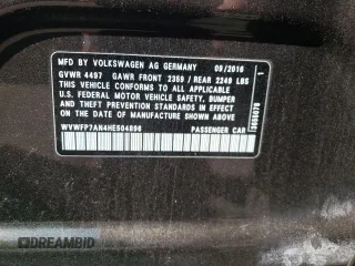 2017 Volkswagen CC R-Line Executive with VIN WVWFP7AN4HE504896, listed as a Copart auction lot 59010813 with 68,207 mi miles and . Bid and sale history available at DreamBid. Image 13.