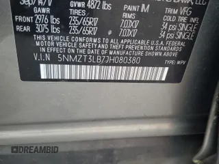 2018 Hyundai Santa Fe 2.4L z VIN 5NMZT3LB7JH080380, wystawiony jako Copart lot #54016805 z przebiegiem 138 494 mil mil oraz Nie do naprawy • Non repairable. Historia ofert i sprzedaży dostępna na DreamBid. Obrazek 13.
