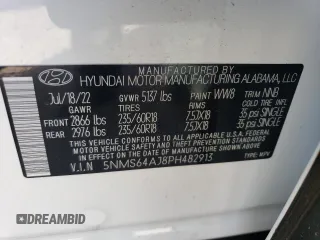 2023 Hyundai Santa Fe XRT with VIN 5NMS64AJ8PH482913, listed as a Copart auction lot 64101842 with 2,324 mi miles. Bid and sale history available at carsss.com. Image 10.