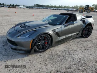 2015 Chevrolet Corvette Z06 3LZ with VIN 1G1YU2D64F5605404, listed as a Copart auction lot 62499074 with 23,299 mi miles and Salvage Title. Bid and sale history available at carsss.com. Image 1.