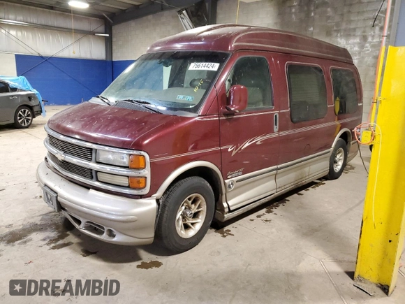 2002 Chevrolet Express z VIN 1GBFG15R921215686, wystawiony jako Copart lot #75614424 z przebiegiem Nie podano mil oraz Szkody całkowita. Historia ofert i sprzedaży dostępna na DreamBid. Obrazek 1.