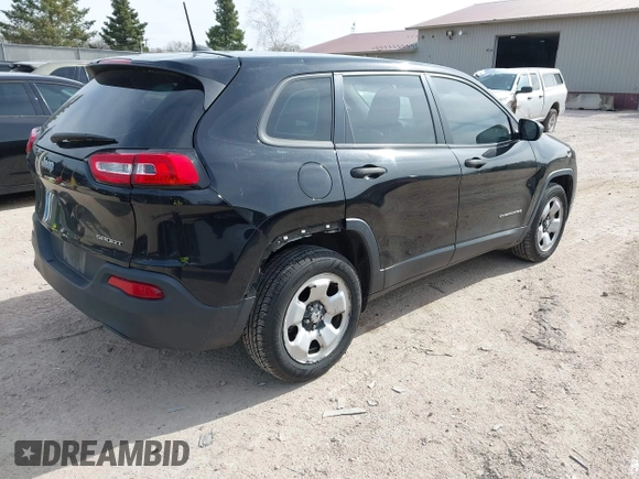 2017 Jeep Cherokee Sport with VIN 1C4PJLAB8HW508528, listed as a IAAI auction lot 42148894 with 104,646 mi miles and . Bid and sale history available at DreamBid. Image 4.