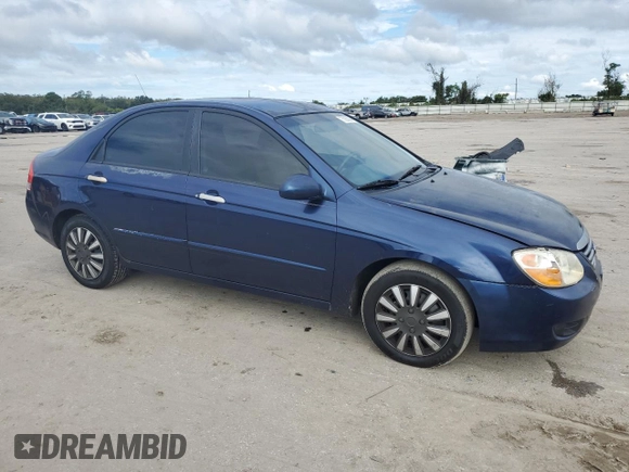 2007 Kia Spectra EX with VIN KNAFE121675438264, listed as a Copart auction lot 75255394 with 173,102 mi miles and Salvage Title. Bid and sale history available at carsss.com. Image 4.