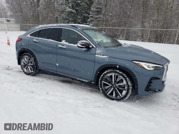2022 Infiniti QX55 Sensory with VIN 3PCAJ5L38NF101543, listed as a Copart auction lot 86468694 with 45,409 mi miles and Salvage title. Bid and sale history available at DreamBid. Image 4.