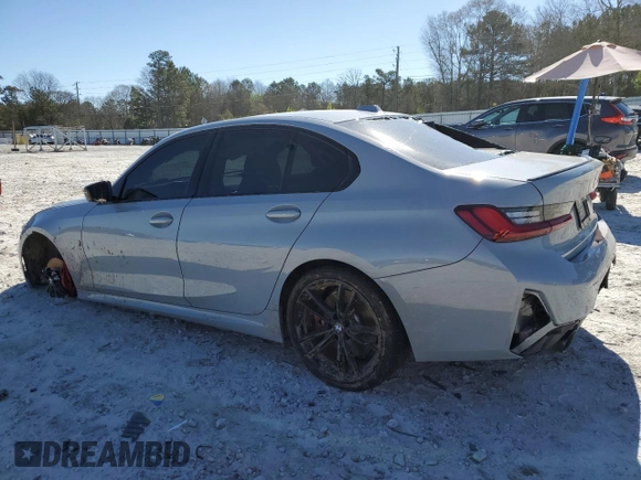 2023 BMW 3 Series 330i with VIN 3MW69FF02P8C97702, listed as a Copart auction lot 49608915 with 0 mi miles and Salvage Title. Bid and sale history available at carsss.com. Image 2.