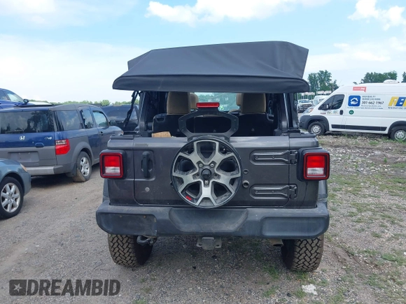 2020 Jeep Wrangler Unlimited Sport S with VIN 1C4HJXDN7LW113735, listed as a IAAI auction lot 42639884 with 48,736 mi miles and . Bid and sale history available at DreamBid. Image 16.