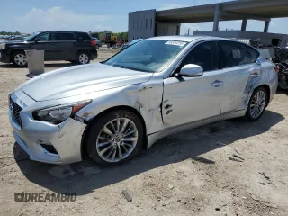 2019 Infiniti Q50 Luxe with VIN JN1EV7AP0KM518846, listed as a Copart auction lot 58346255 with 49,438 mi miles and Salvage title. Bid and sale history available at DreamBid. Image 1.