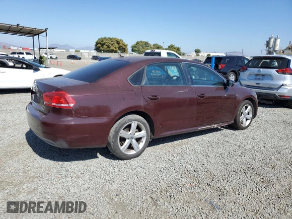 2012 Volkswagen Passat S с VIN 1VWAP7A30CC071068, выставлен на аукционе Copart как лот 62884925 с пробегом 121 858 миль миль и Чистый • Clean title. История ставок и продаж доступна на DreamBid. Изображение 3.