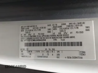 2018 Ford Transit с VIN 1FTYE1CM6JKB42254, выставлен на аукционе IAAI как лот 42615585 с пробегом 109 806 миль миль и . История ставок и продаж доступна на DreamBid. Изображение 9.