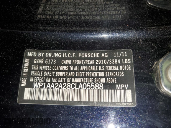 2012 Porsche Cayenne z VIN WP1AA2A28CLA05588, wystawiony jako Copart lot #54973895 z przebiegiem 189 838 mil mil oraz Czysty tytuł • Clean title. Historia ofert i sprzedaży dostępna na DreamBid. Obrazek 13.