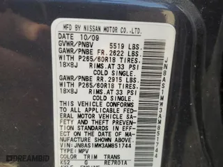 2010 Infiniti FX35 with VIN JN8AS1MW3AM851744, listed as a Copart auction lot 71165354 with 247,174 mi miles and Salvage Title. Bid and sale history available at carsss.com. Image 13.