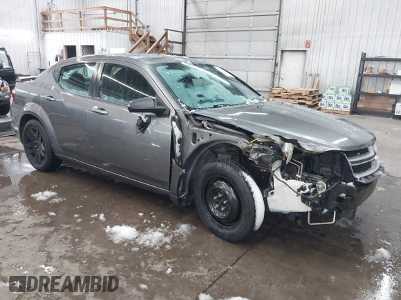 2013 Dodge Avenger SE with VIN 1C3CDZAB1DN581303, listed as a IAAI auction lot 41942469 with 123,330 mi miles. Bid and sale history available at carsss.com. Image 1.
