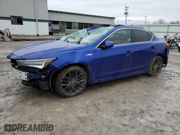 2019 Acura ILX w/Premium/A-Spec Pkg with VIN 19UDE2F81KA002043, listed as a Copart auction lot 72591162 with 83,842 mi miles. Bid and sale history available at carsss.com. Image 1.
