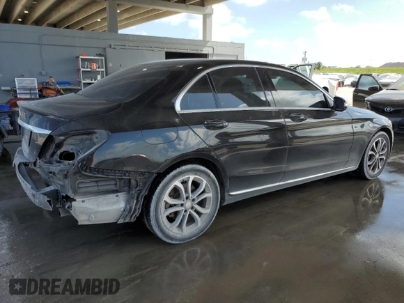 2015 Mercedes-Benz C 300 with VIN 55SWF4JB2FU061794, listed as a Copart auction lot 45213825 with 154,210 mi miles and Salvage Title. Bid and sale history available at carsss.com. Image 3.